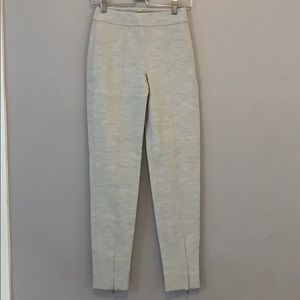 St.John gray ponte knit legging fit ankle zip pant